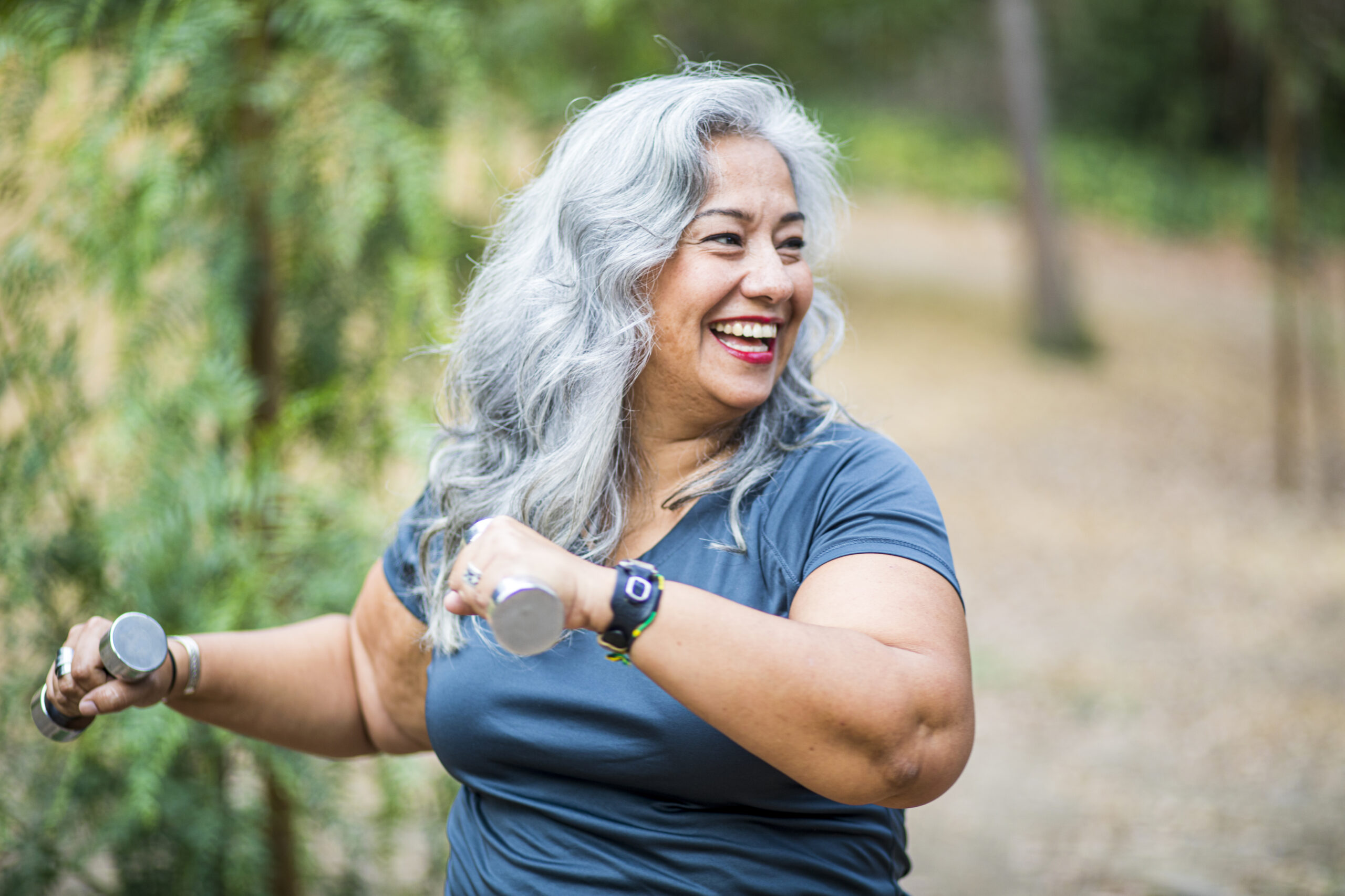 Mature Women Running With Weights